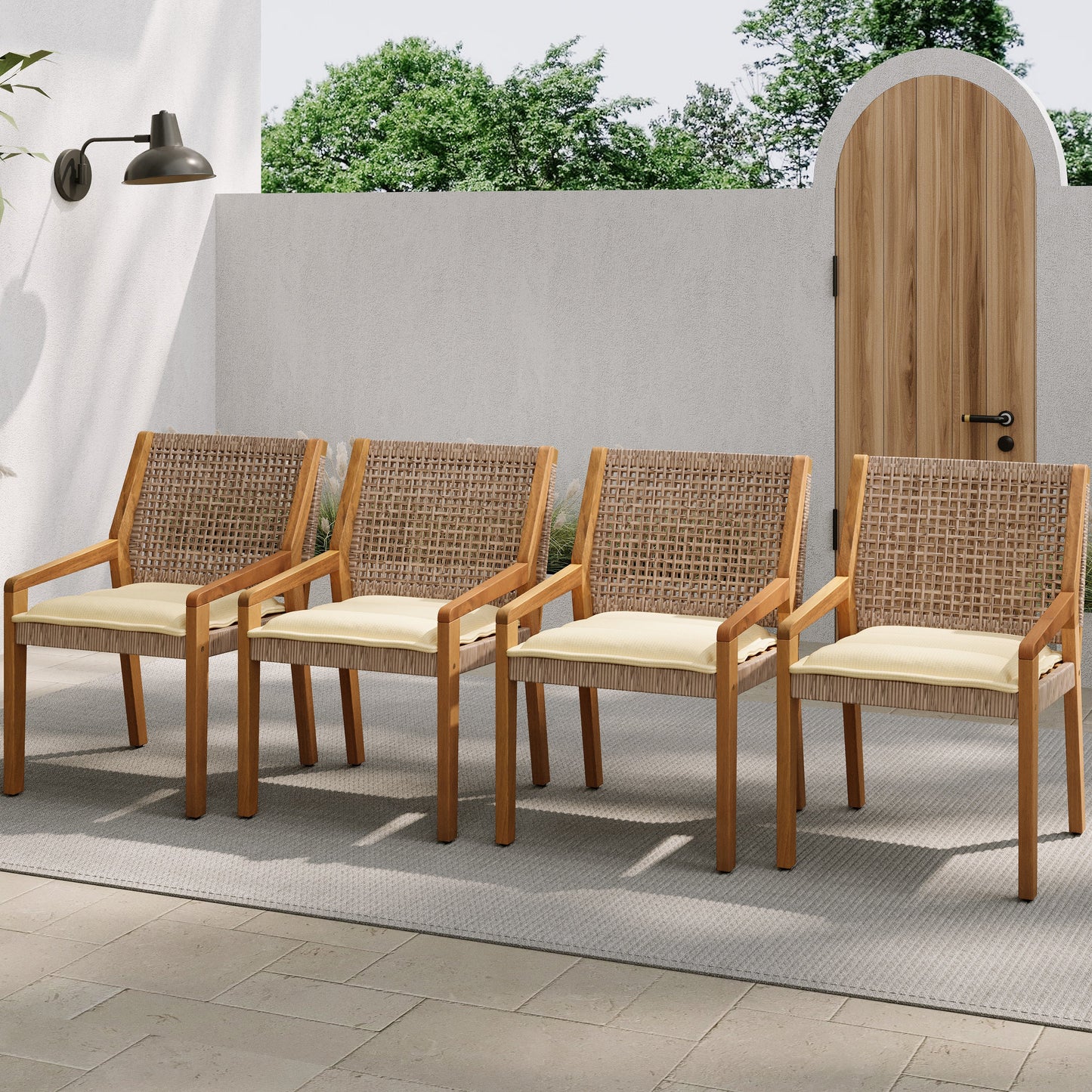 The Seabrook Acacia & Woven Outdoor Dining Chair