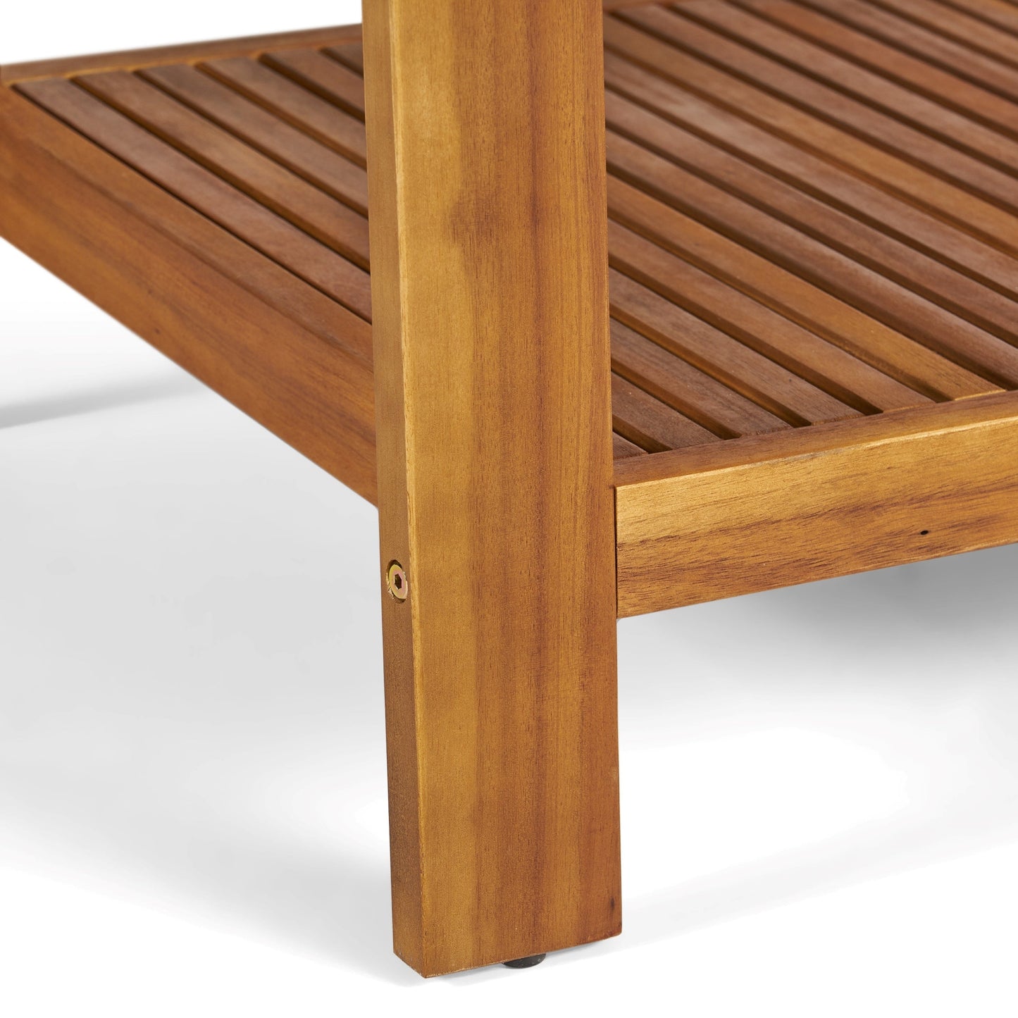 Outdoor Patio Set Modern Teak Acacia Wood with Beige Cushions