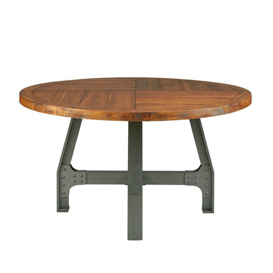 Lancaster - Round Dining / Gathering Table With Adjustable Height - Walnut