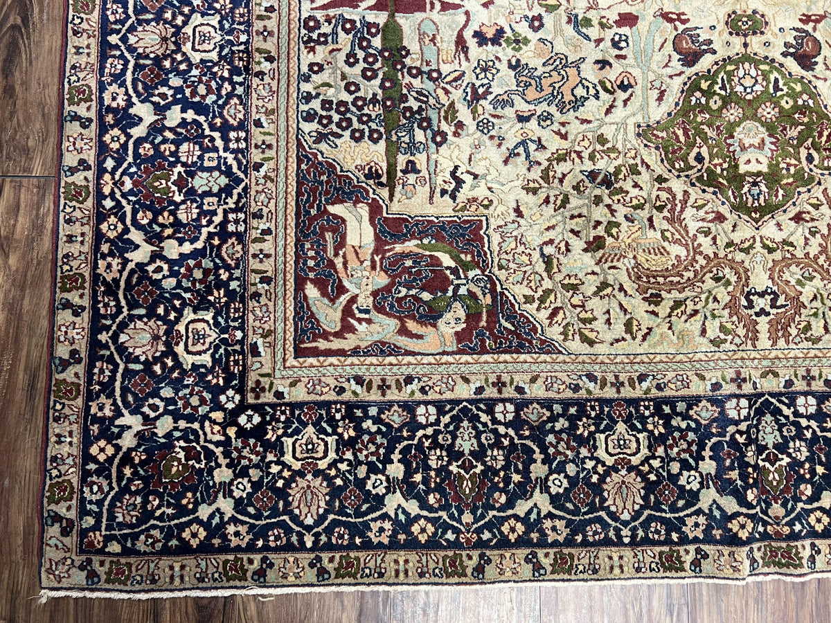The Sporting Estate Antique Indian Agra Hunting Rug — Early 20th Century