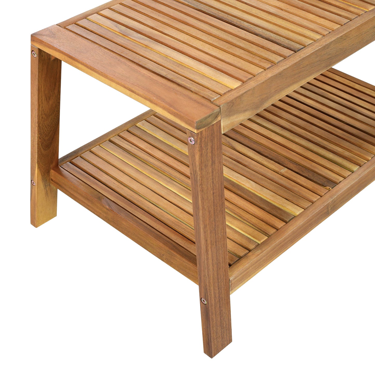 Outdoor Patio Set Modern Teak Acacia Wood with Beige Cushions