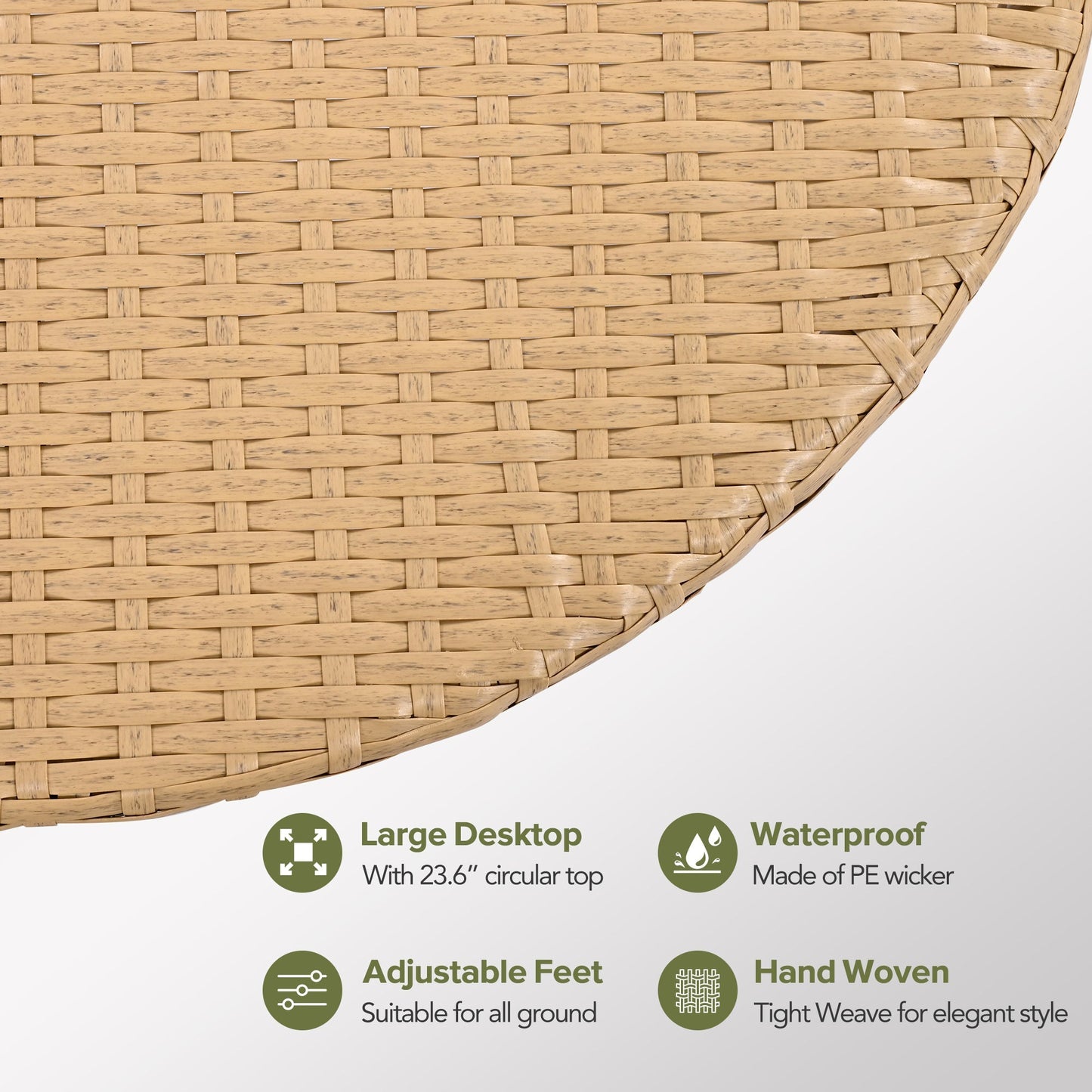 The Ashbourne Modular All-Weather Wicker Outdoor Sectional Sofa Set with Round Coffee Table