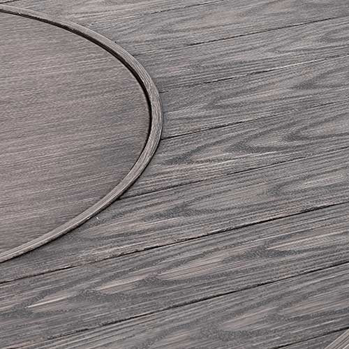 The Tenaya Round Wicker Fire Pit Outdoor Table with Metal Cover