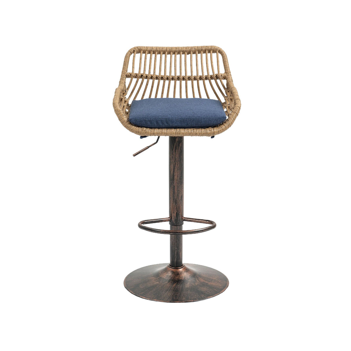 The Harbor Bar Adjustable Linen Swivel Stools — Set of 2
