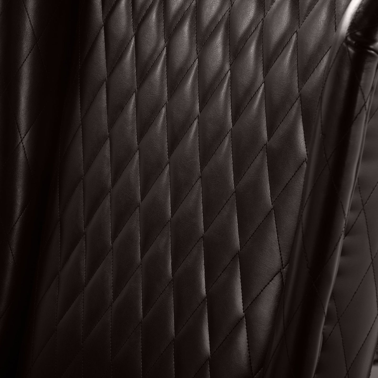 Accent Chair Wingback PU Leather Dark Brown High-Back Birch Legs 220 LB
