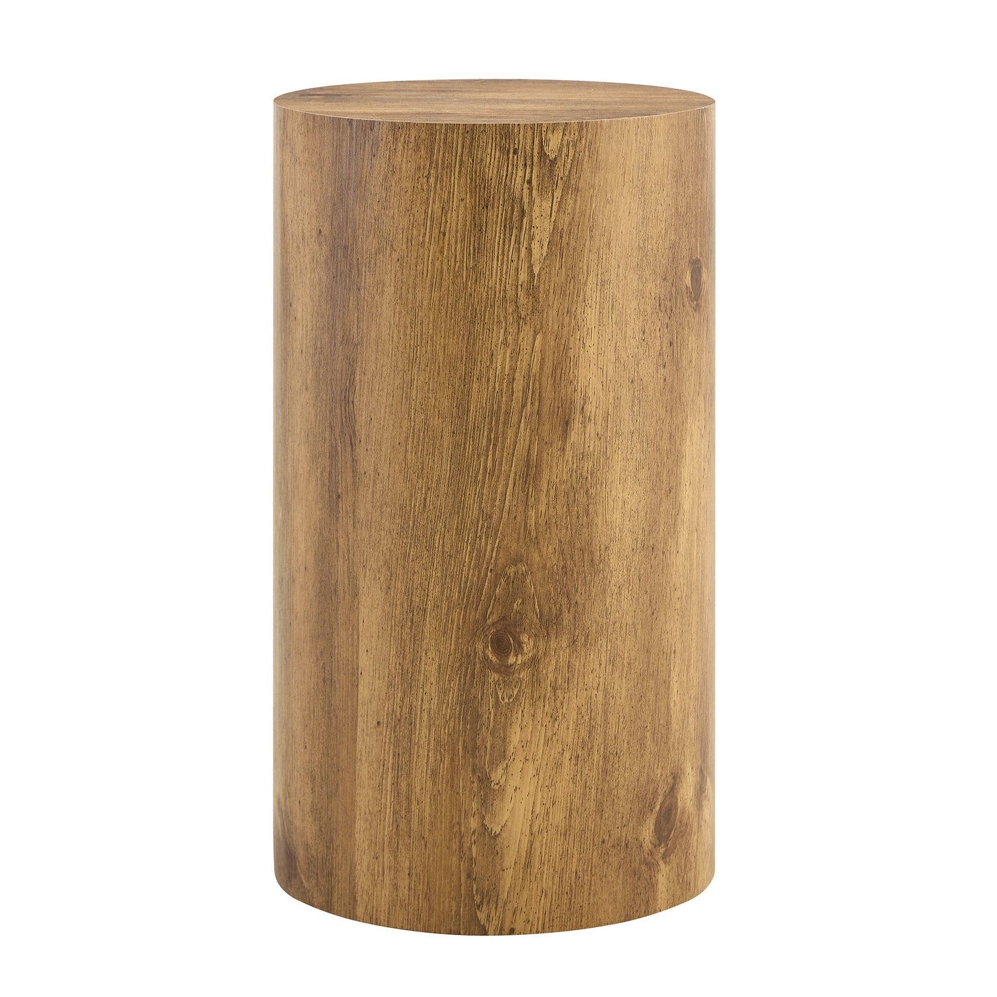 Modern Minimalist Set of Two Wood color Cylinder Coffee Tables