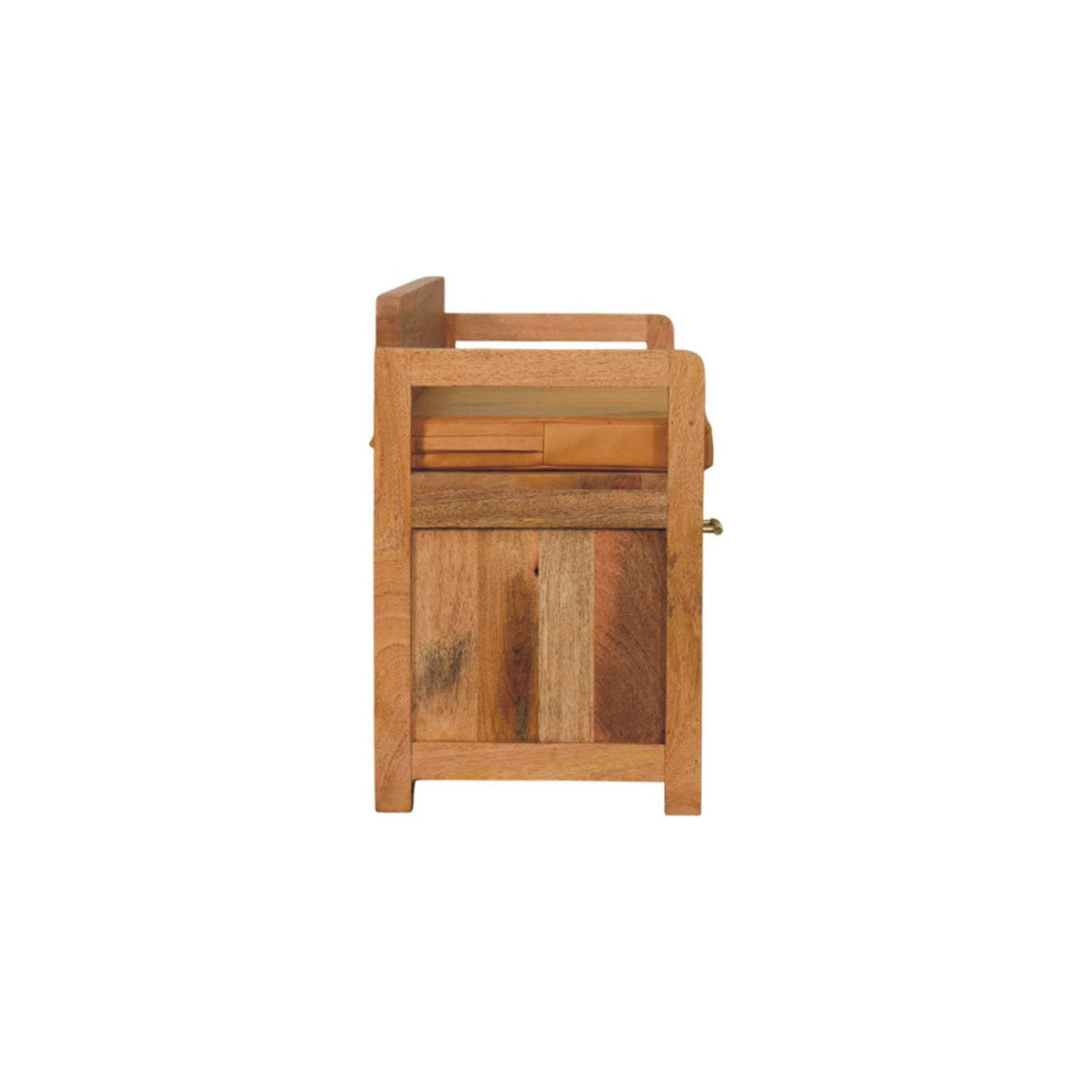 The Oxford Oak & Buffalo Leather Storage Bench — Tan