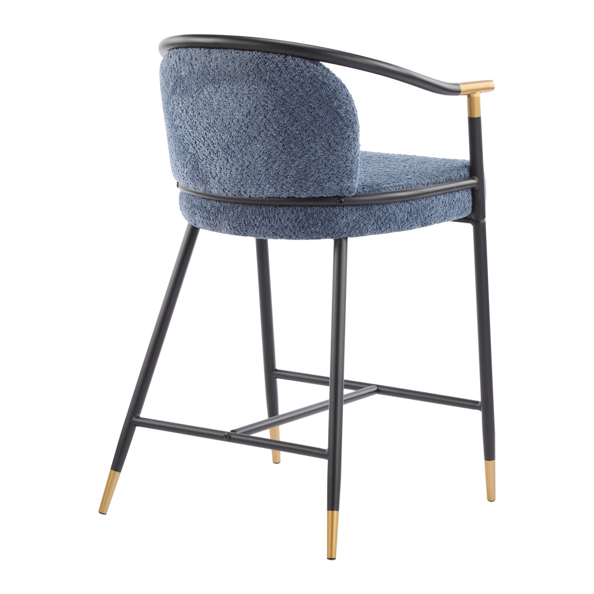 The Harbor Bar Navy & Brass Counter Stools — Set of 2