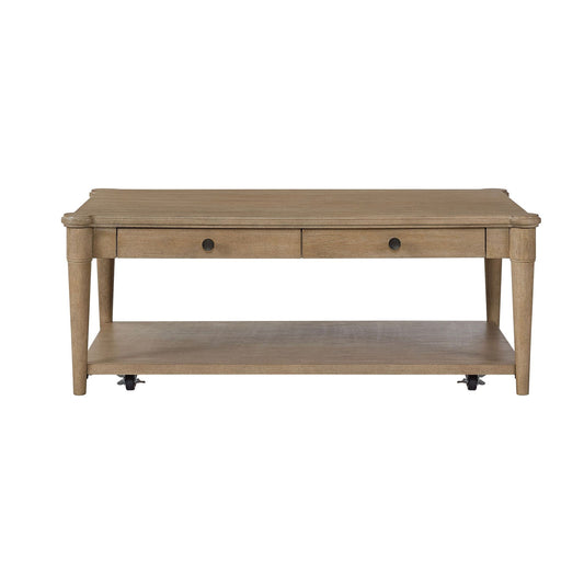 Cocktail Table With Two Storage Drawers And Casters
