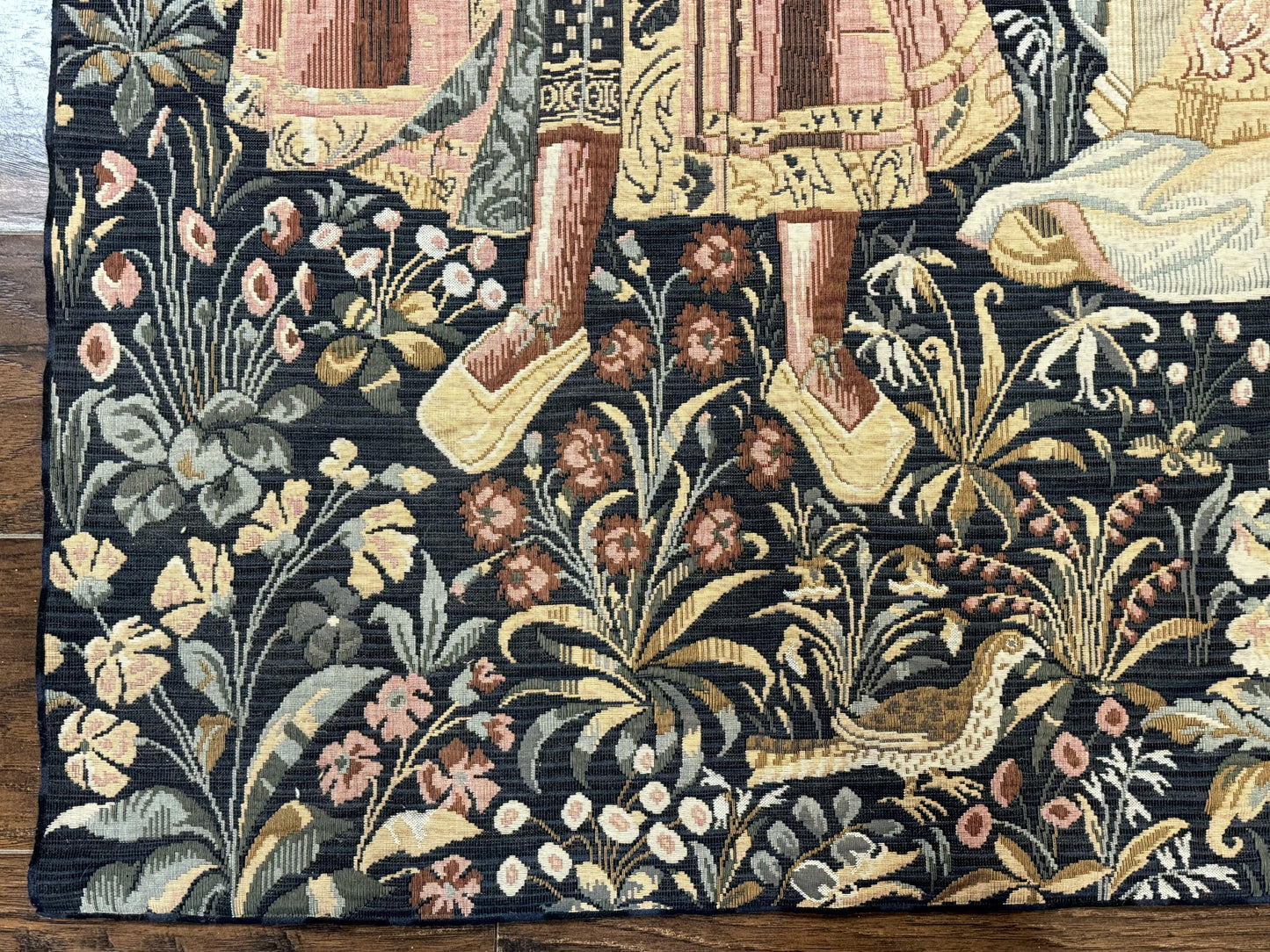 Vintage Belgium Tapestry 4x5, The Concet Musicians, Green