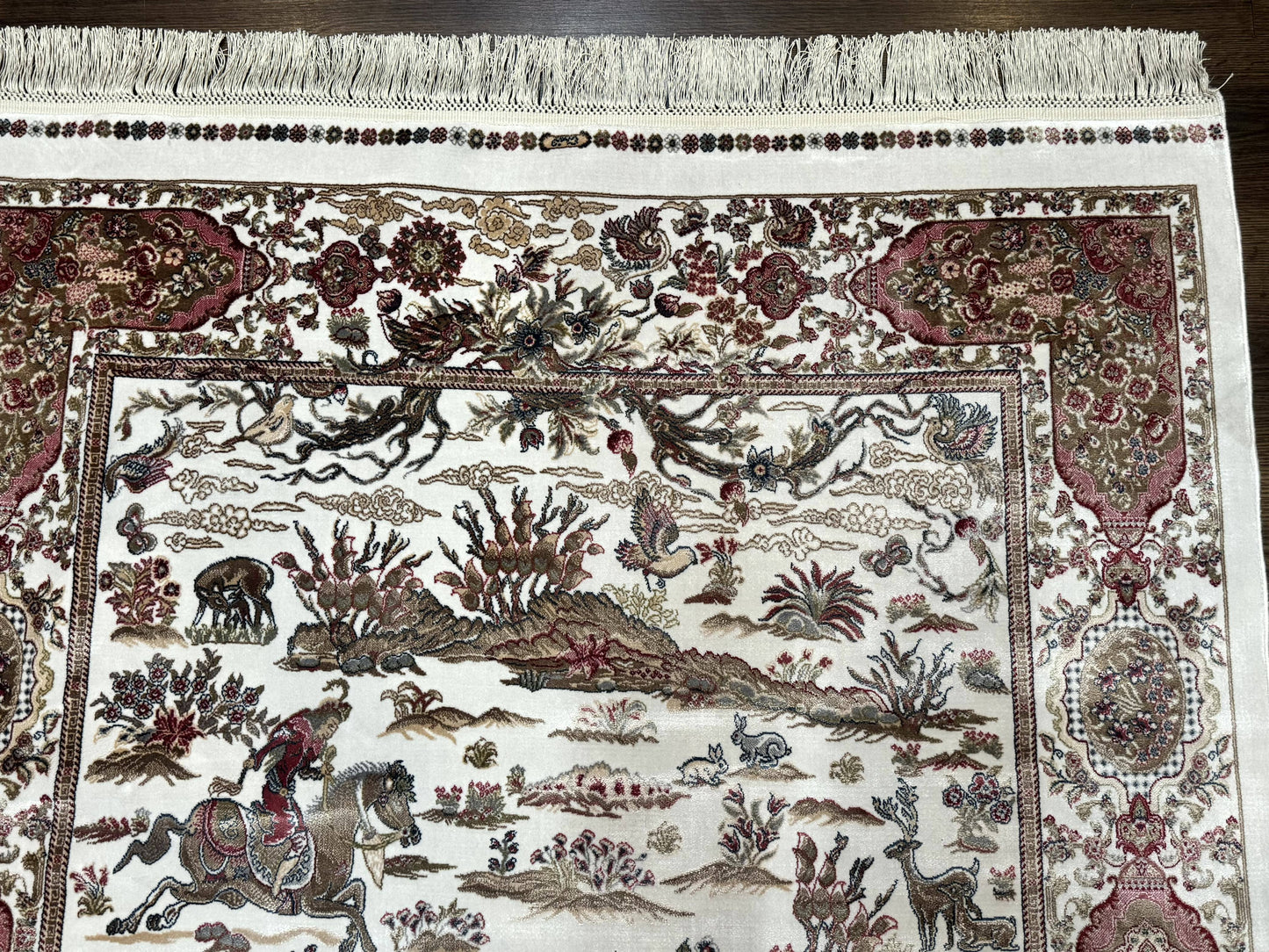 The Sporting Estate Ivory Hunting Scene Rug — 4' × 6'