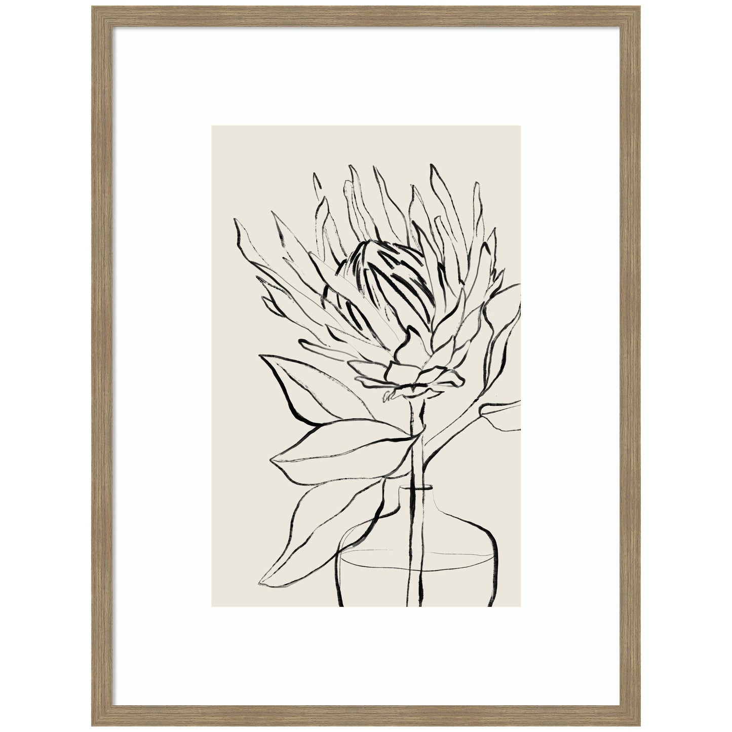SB Protea Sketch No. 1 by Sara Berrenson Framed Wall Art Print