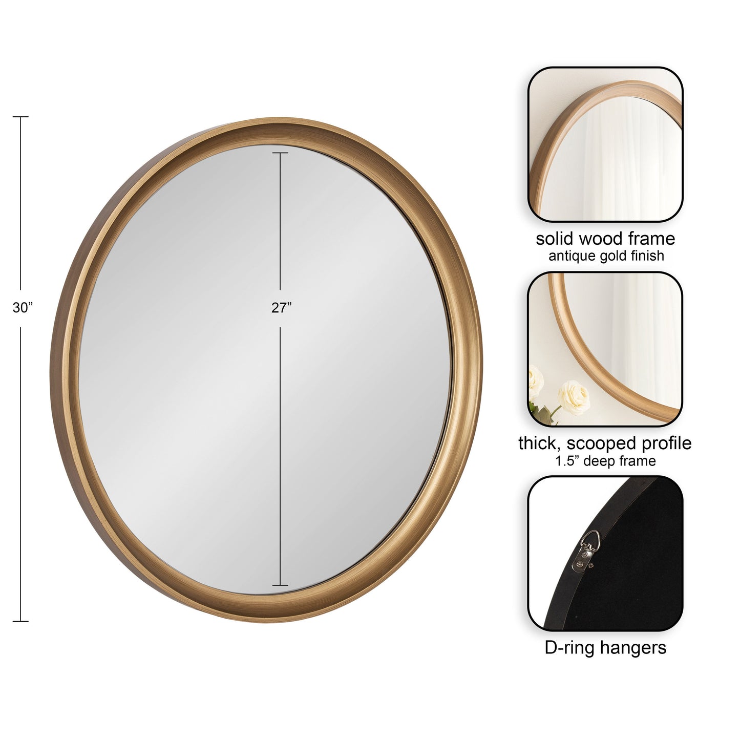 Hatherleigh Round Wood Wall Mirror