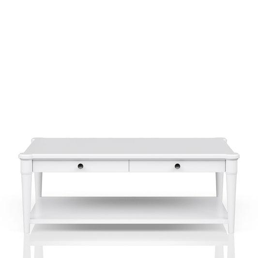 Cocktail Table With Two Storage Drawers And Casters