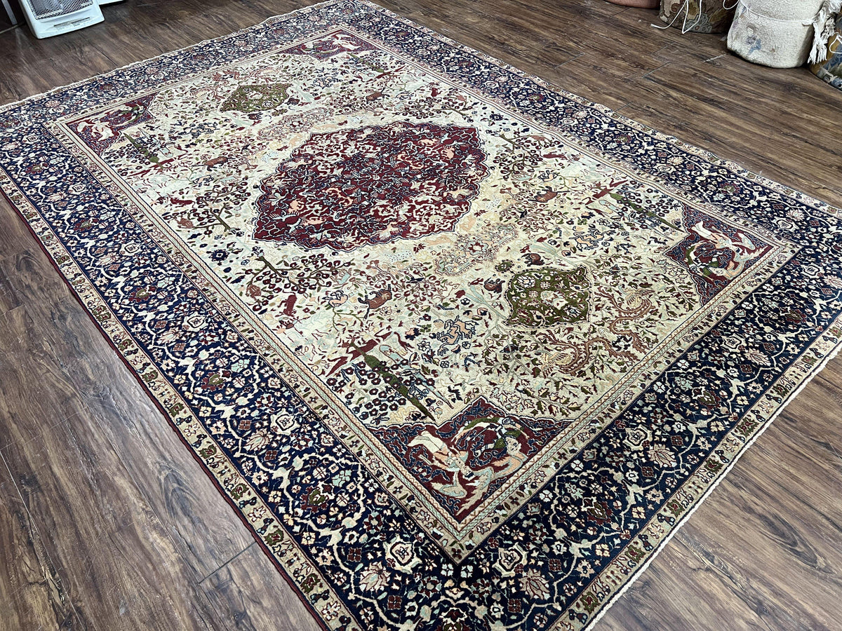 The Sporting Estate Antique Indian Agra Hunting Rug — Early 20th Century