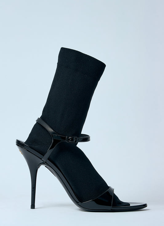 Balenciaga Avenue Sock 110 Patent Leather Sandals