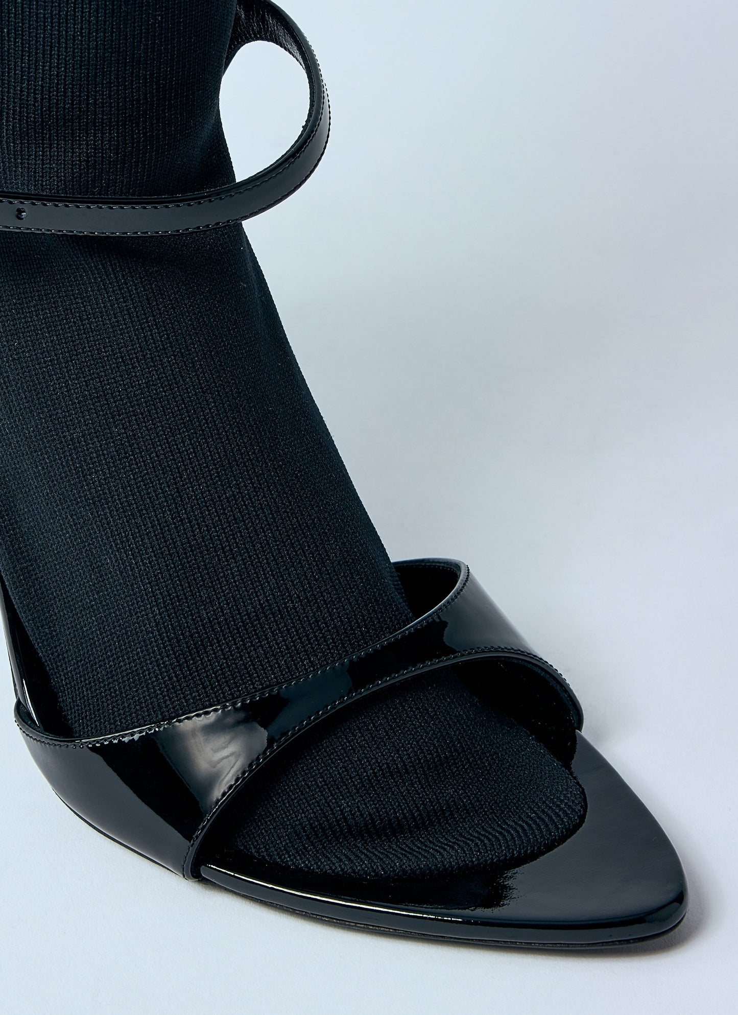 Balenciaga Avenue Sock 110 Patent Leather Sandals