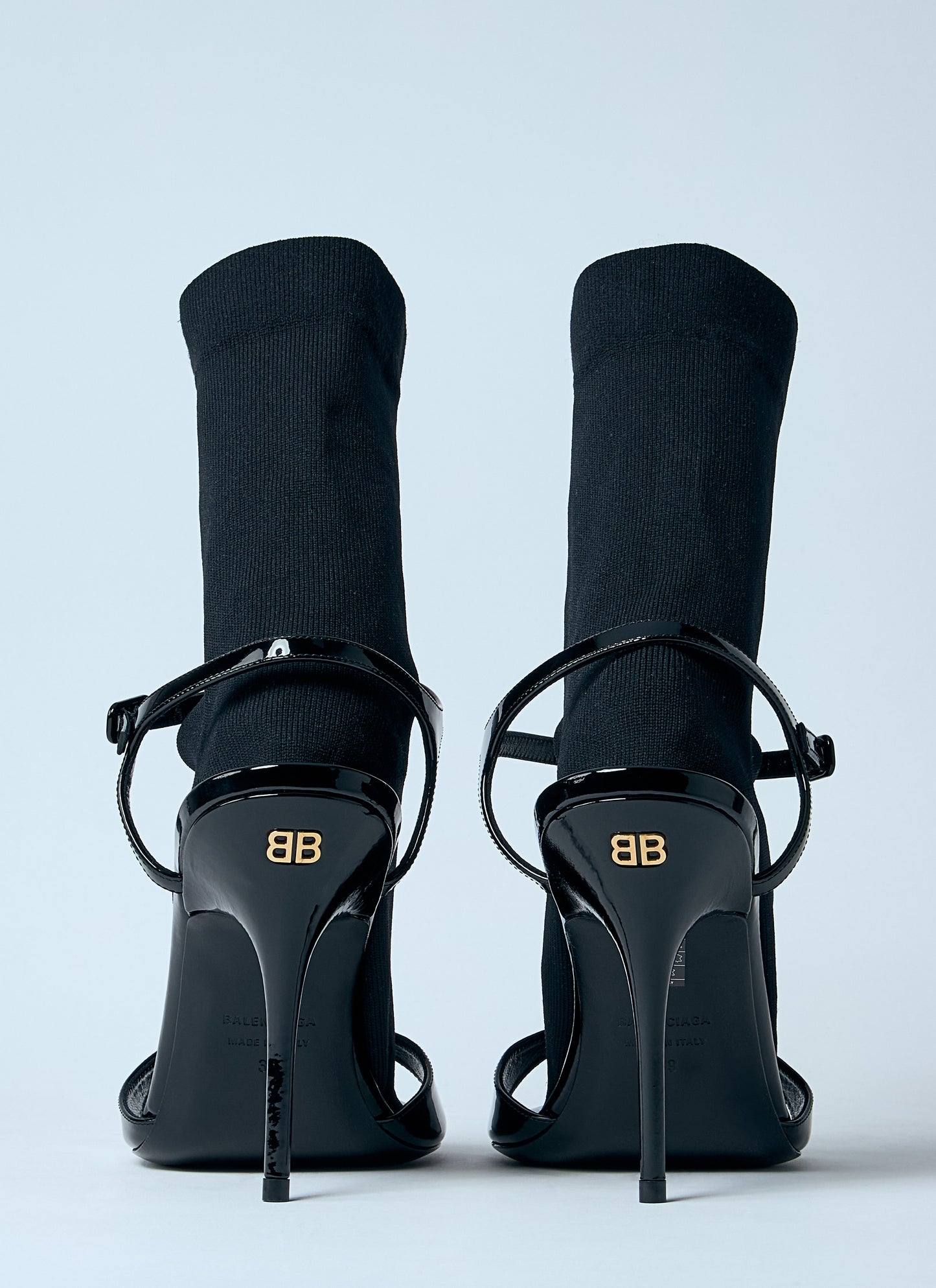 Balenciaga Avenue Sock 110 Patent Leather Sandals