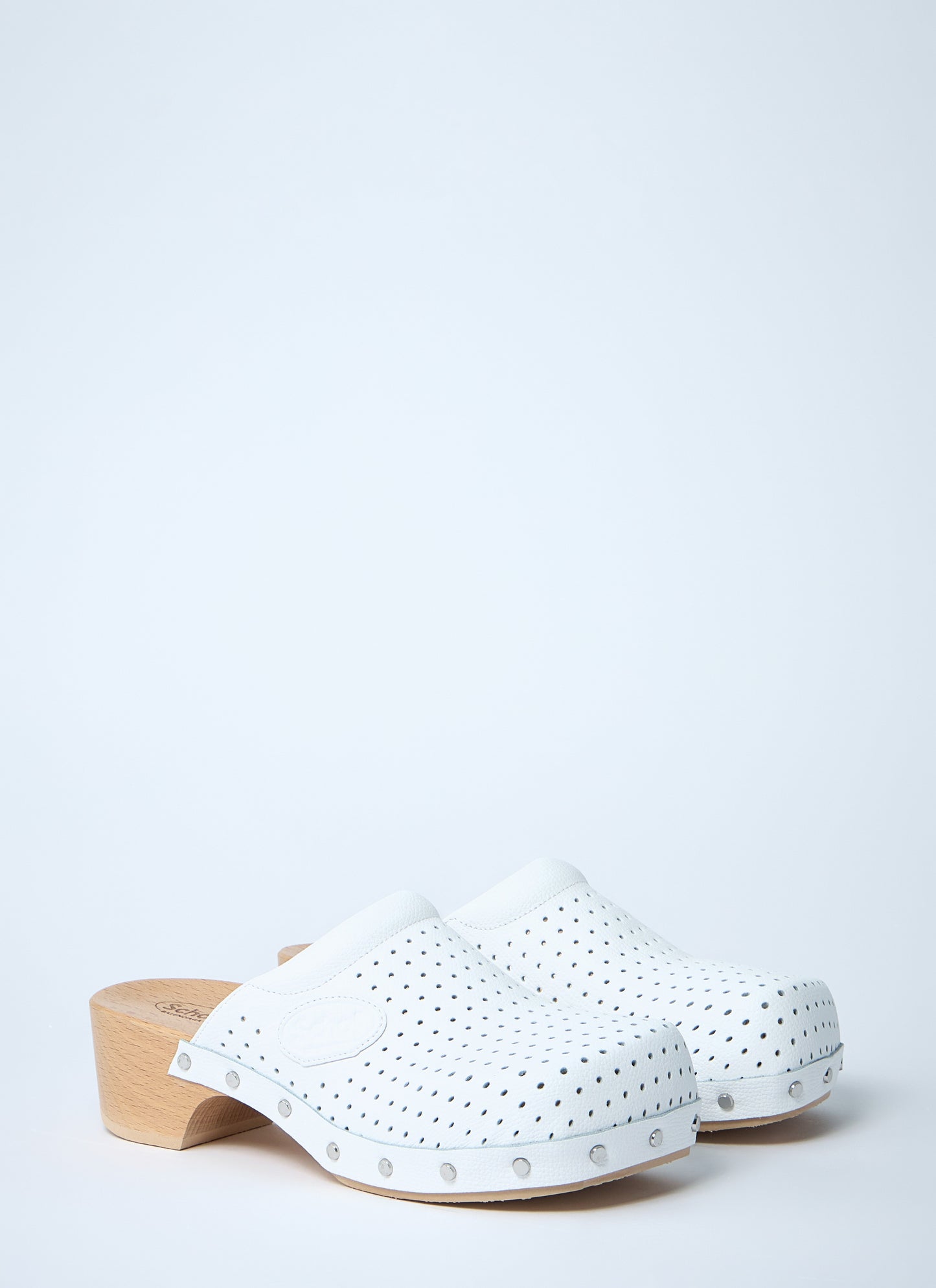 Balenciaga Perforated Leather Heeled Clogs