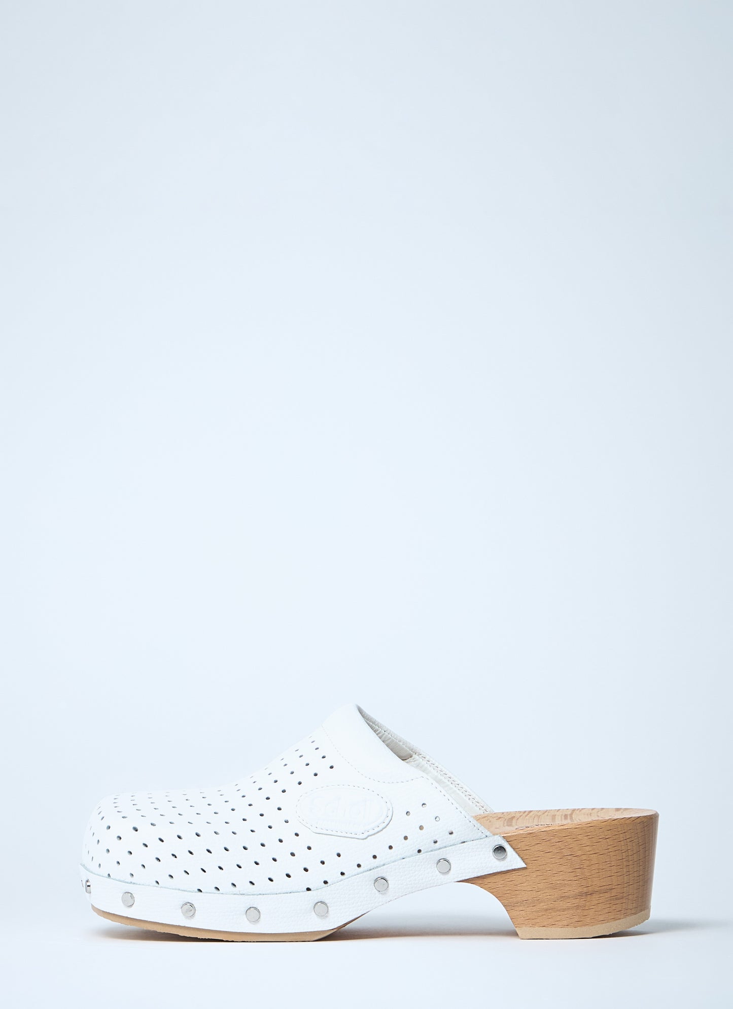Balenciaga Perforated Leather Heeled Clogs