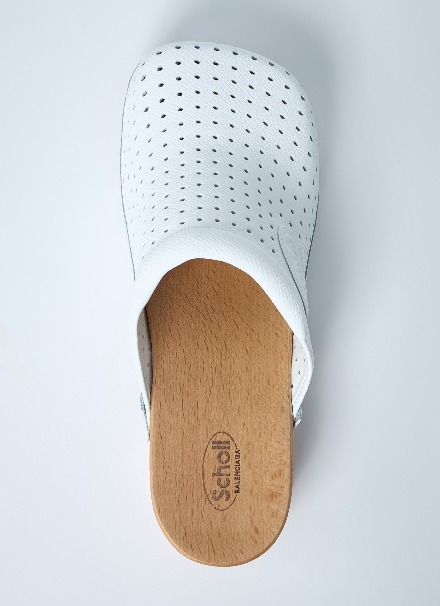 Balenciaga Perforated Leather Heeled Clogs