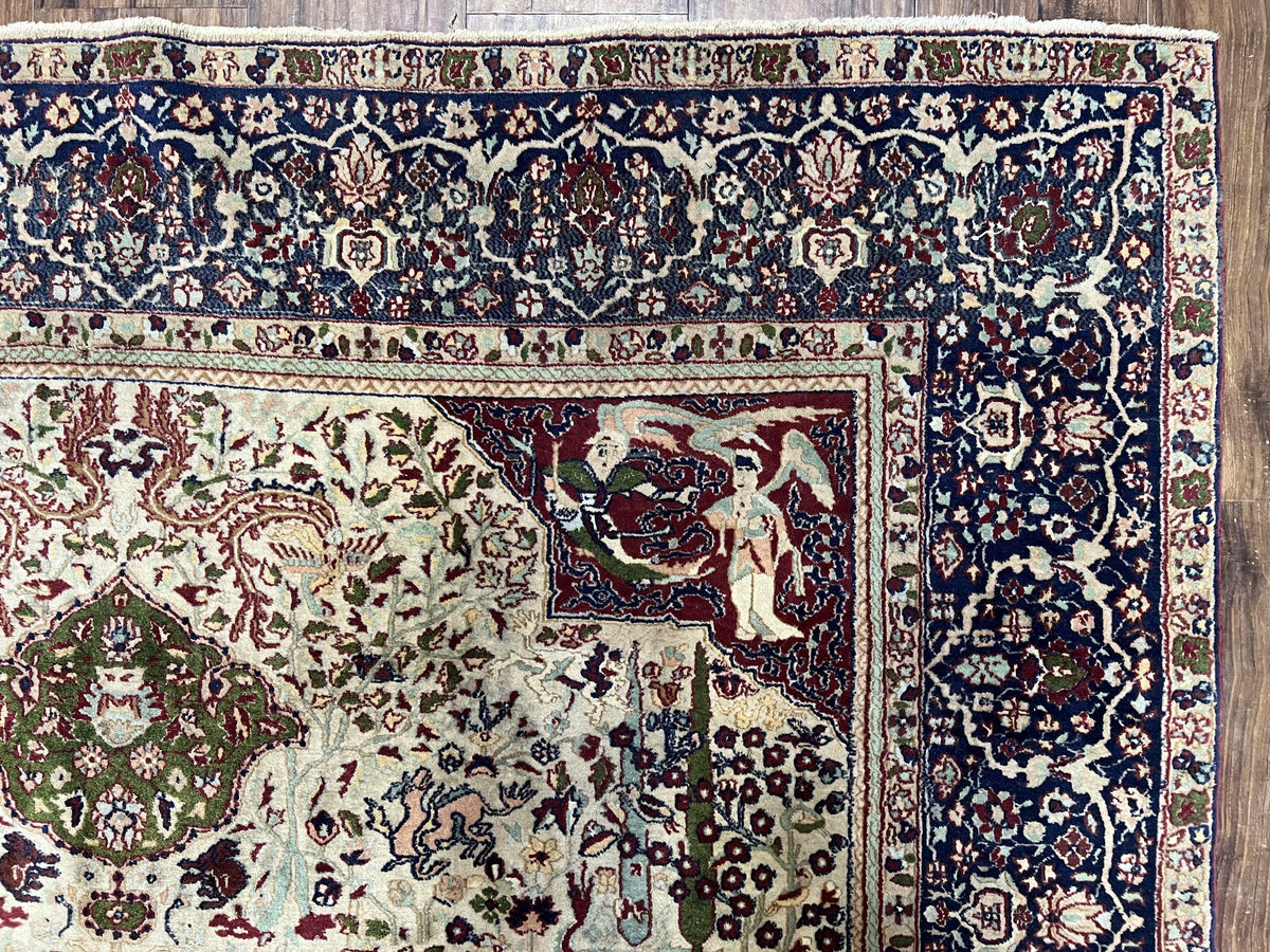 The Sporting Estate Antique Indian Agra Hunting Rug — Early 20th Century