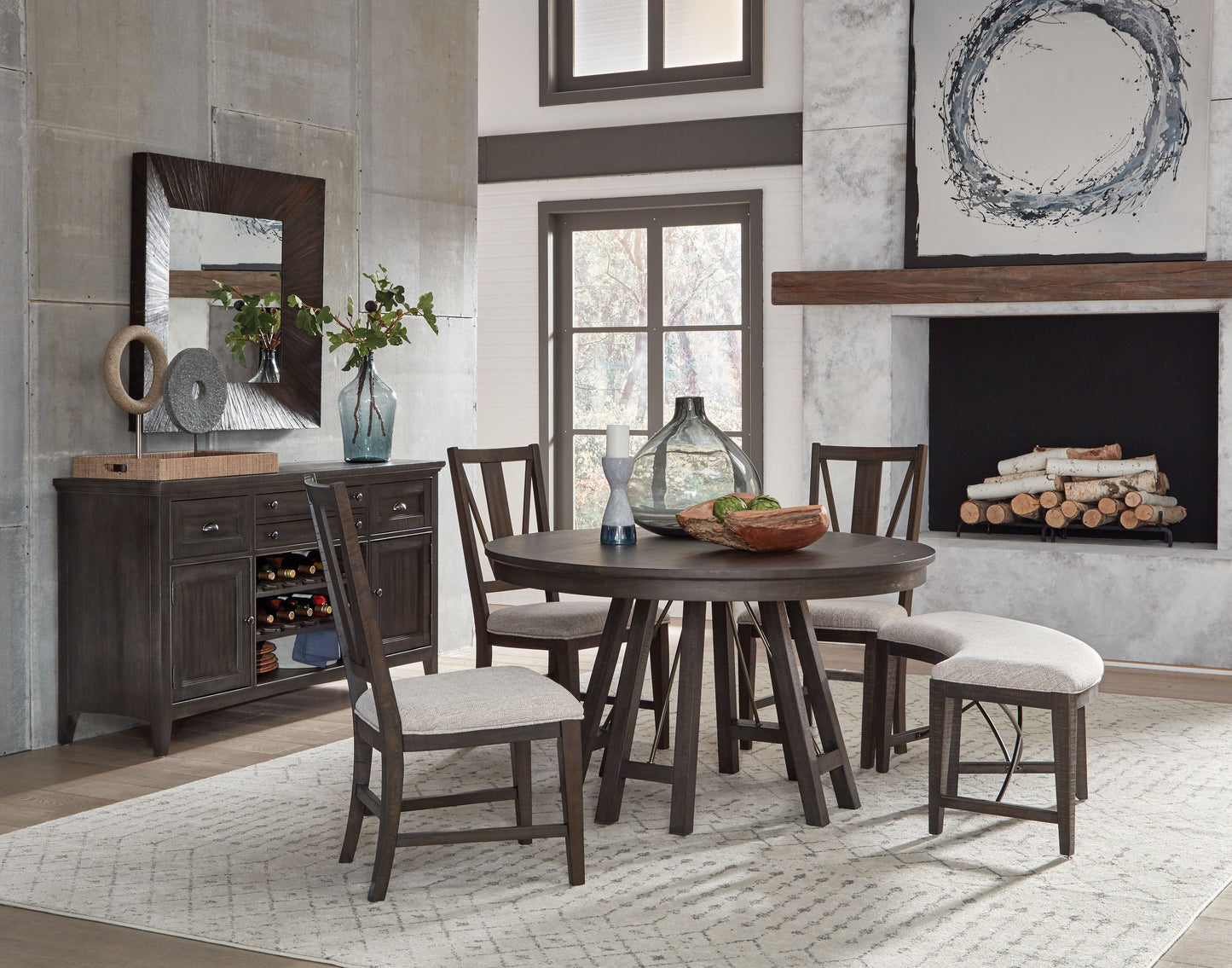 Westley Falls - Dining Side Chair With Upholstered Seat (Set of 2) - Graphite