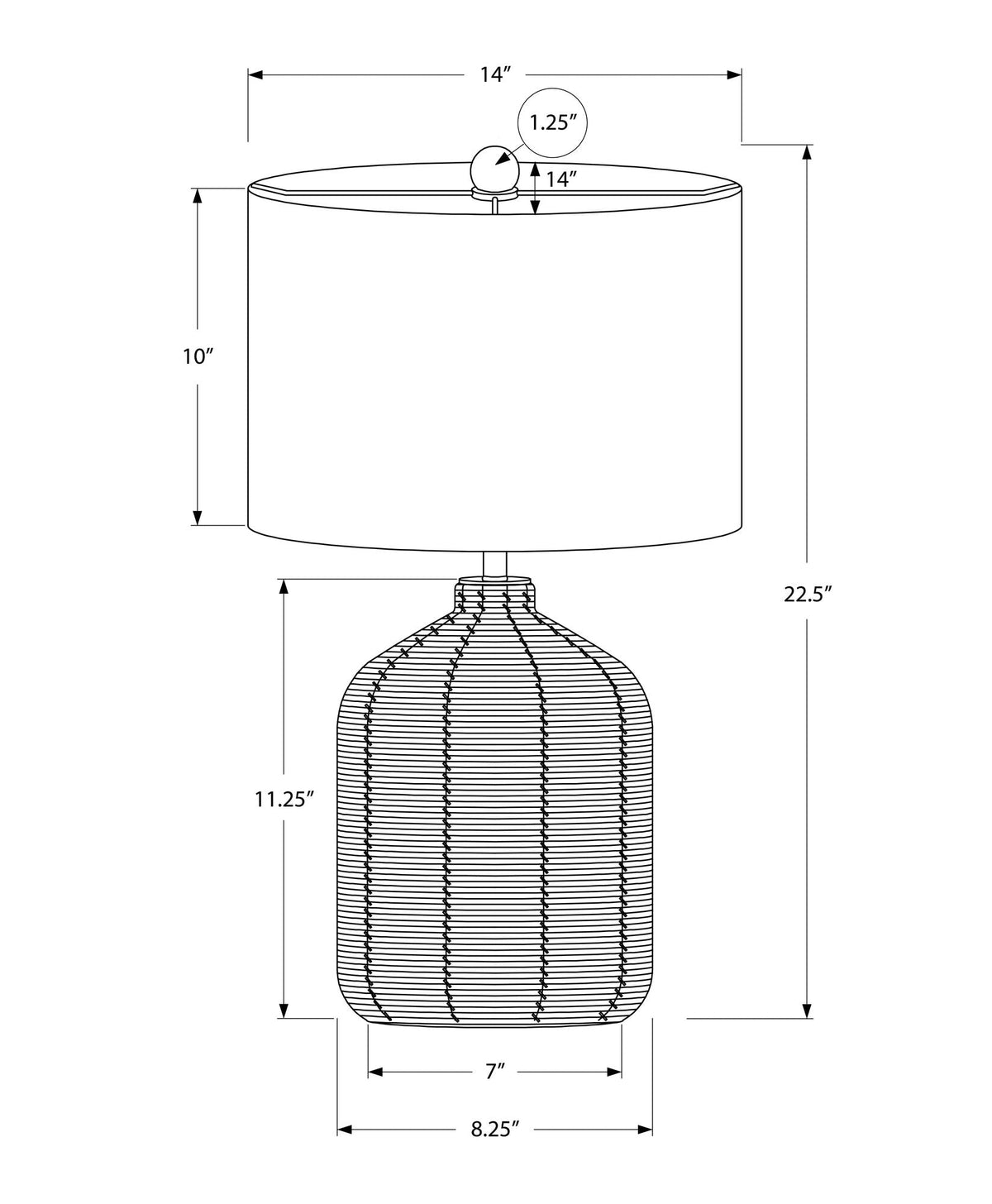 Harbor Weave Rattan Table Lamp with Drum Shade | Black or Natural Brown