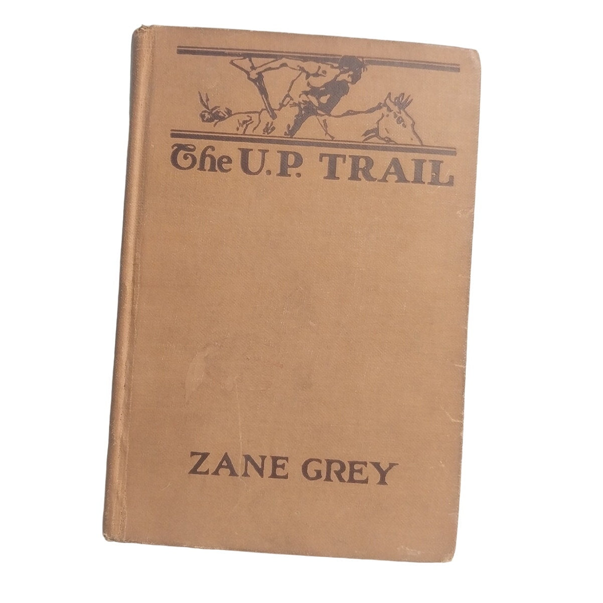 Antique 1918 The U.P. Trail Hardcover Novel by Zane Grey | Classic Western Fiction Book