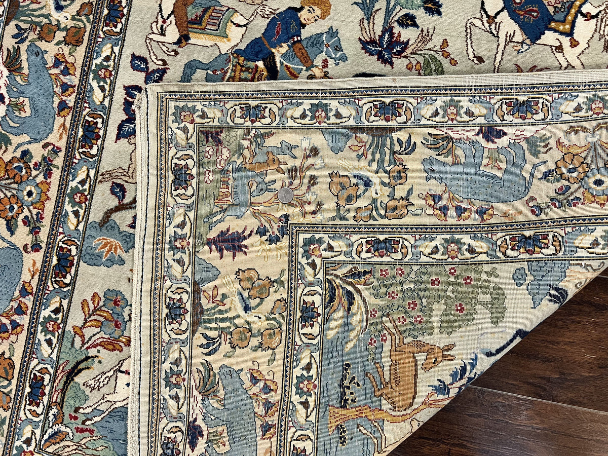 The Sporting Estate Semi-Antique Persian Kashan Hunting Rug — 4'6" × 7'
