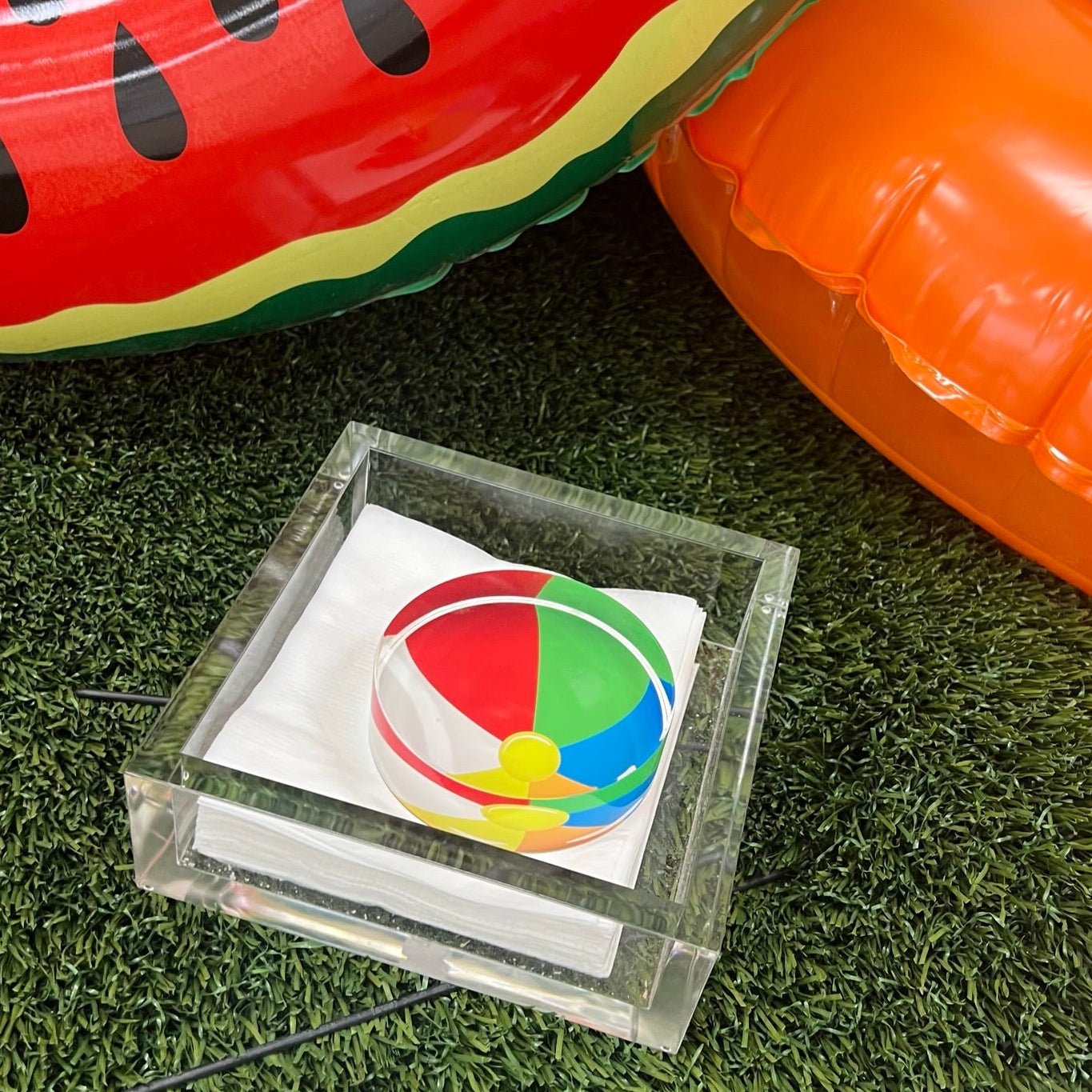 Beach Ball Acrylic Cocktail Napkin Holder