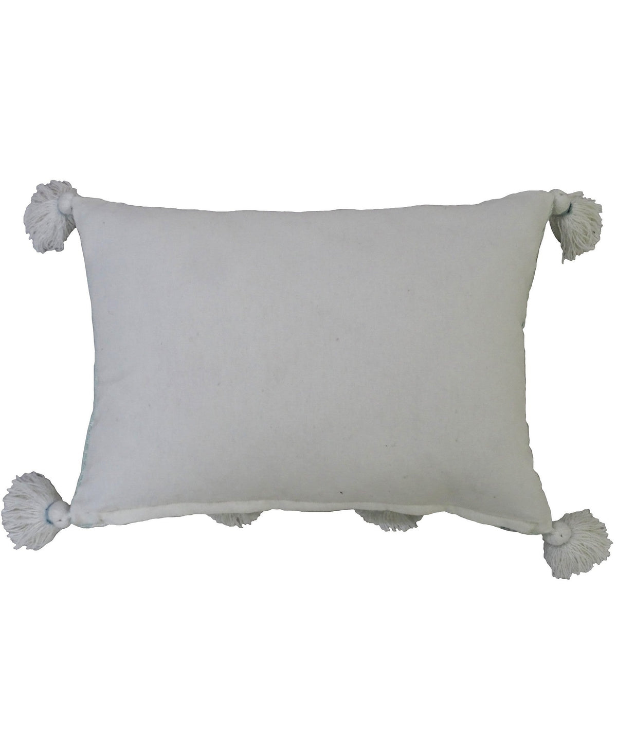 Accent Pillow with Large Poms and Corner Tassels 14" x 20" with Insert
