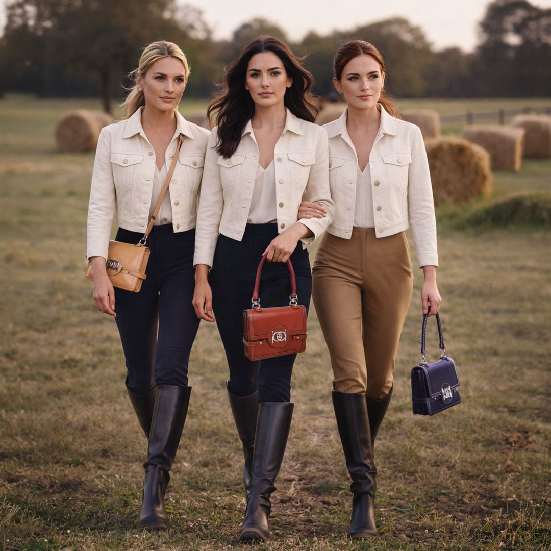 Bella -  Horse Bit Talisman Crossbody Luxury Leather Handbag in Caramel