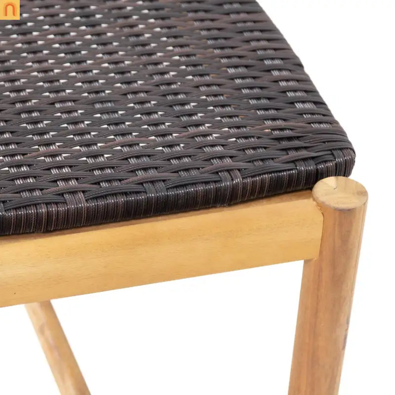 Bench Rustic 3-seater Acacia Wood Teak Finish 61.5x16.25x17.75in