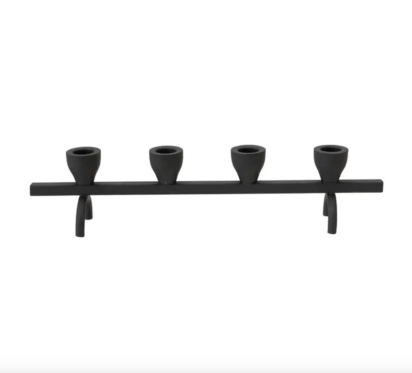 Black Patina Textured Metal Artisan Taper Candle Holder