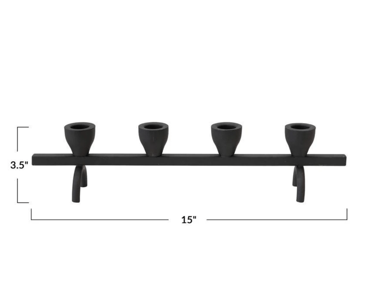 Black Patina Textured Metal Artisan Taper Candle Holder