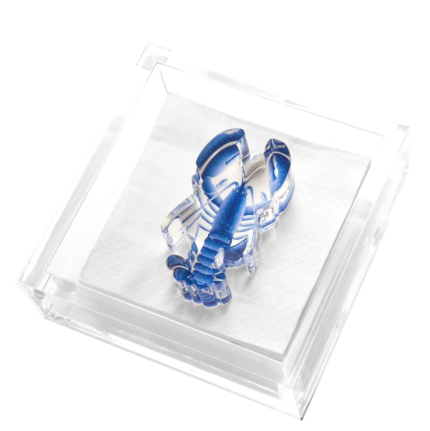 Blue Lobster Acrylic Cocktail Napkin Holder