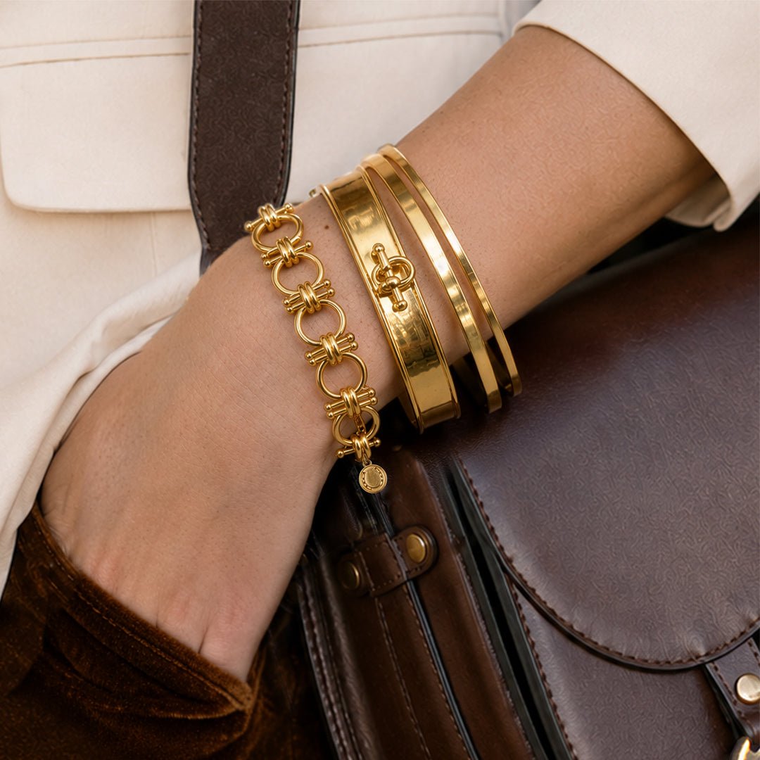 Bocara - Horse Bit Chain Link Equestrian Necklace in Gold