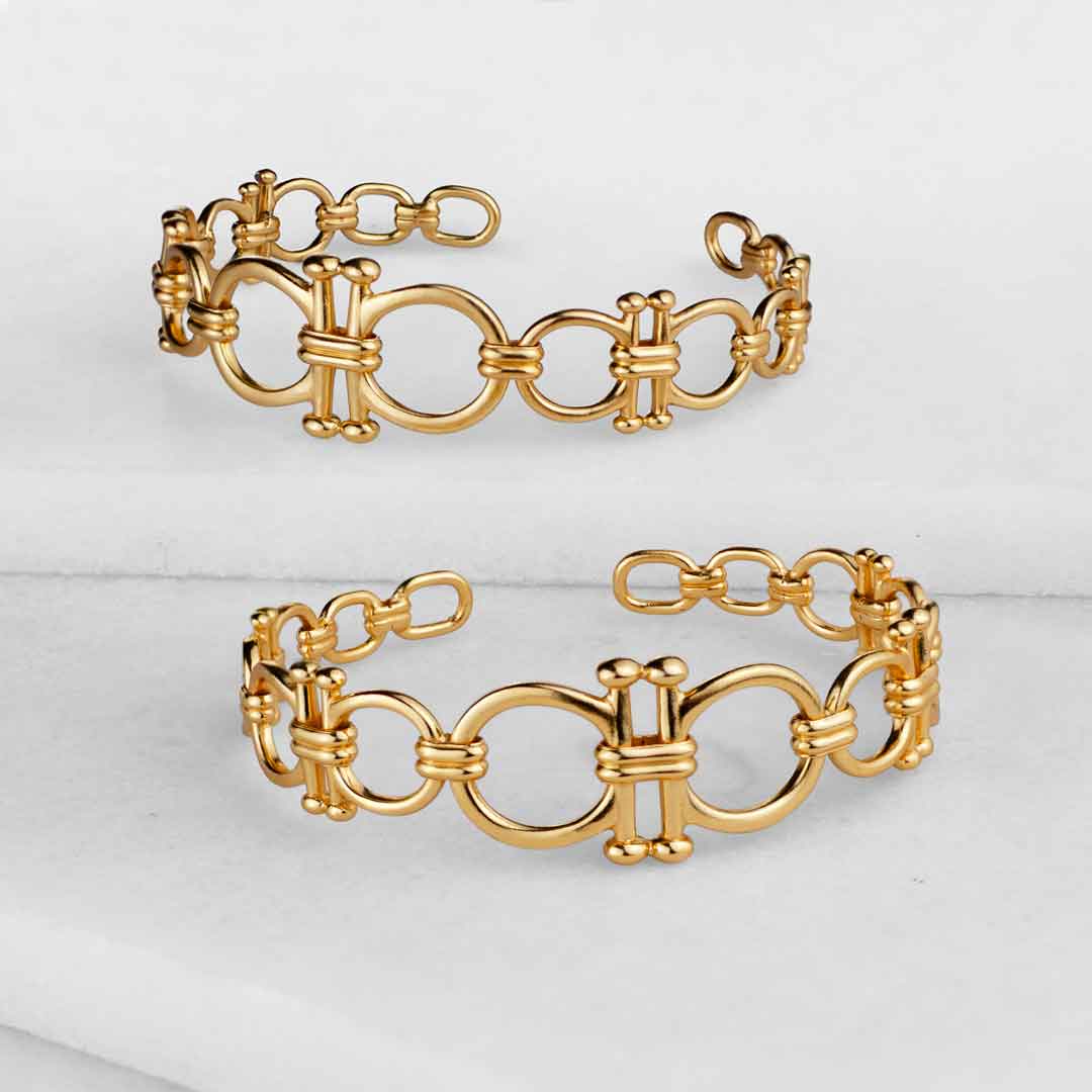 Bocara - Horse Bit Equestrian Wrist Cuff in Gold
