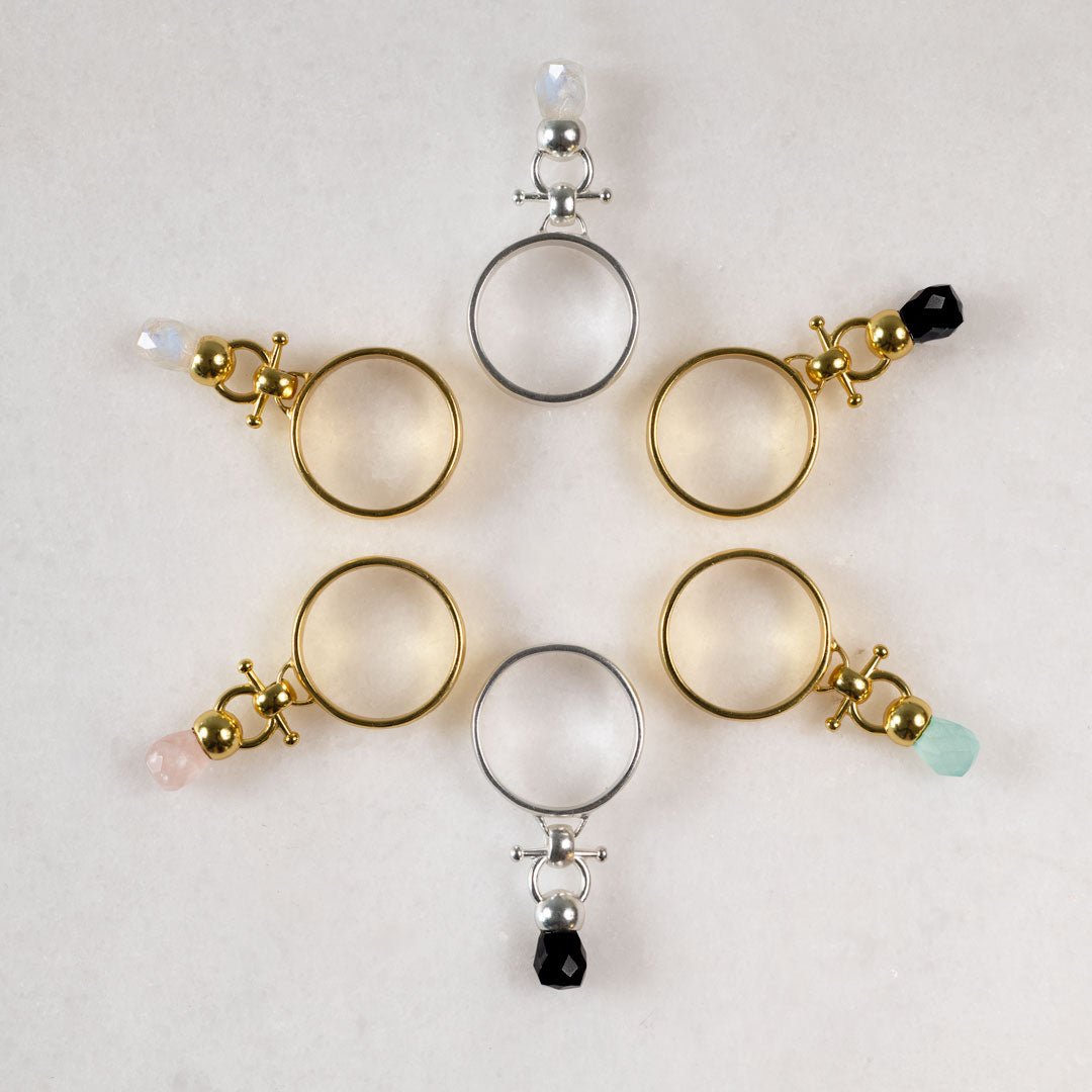 Brio - Black Onyx Horse Bit Equestrian Ring in Gold
