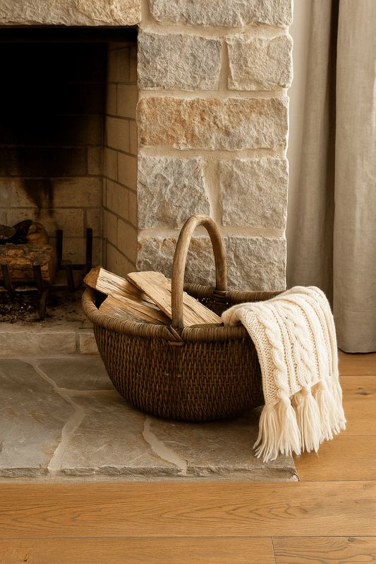 The Brodi Decorative Hand-Woven Wicker Artisan Basket with Antique Finish