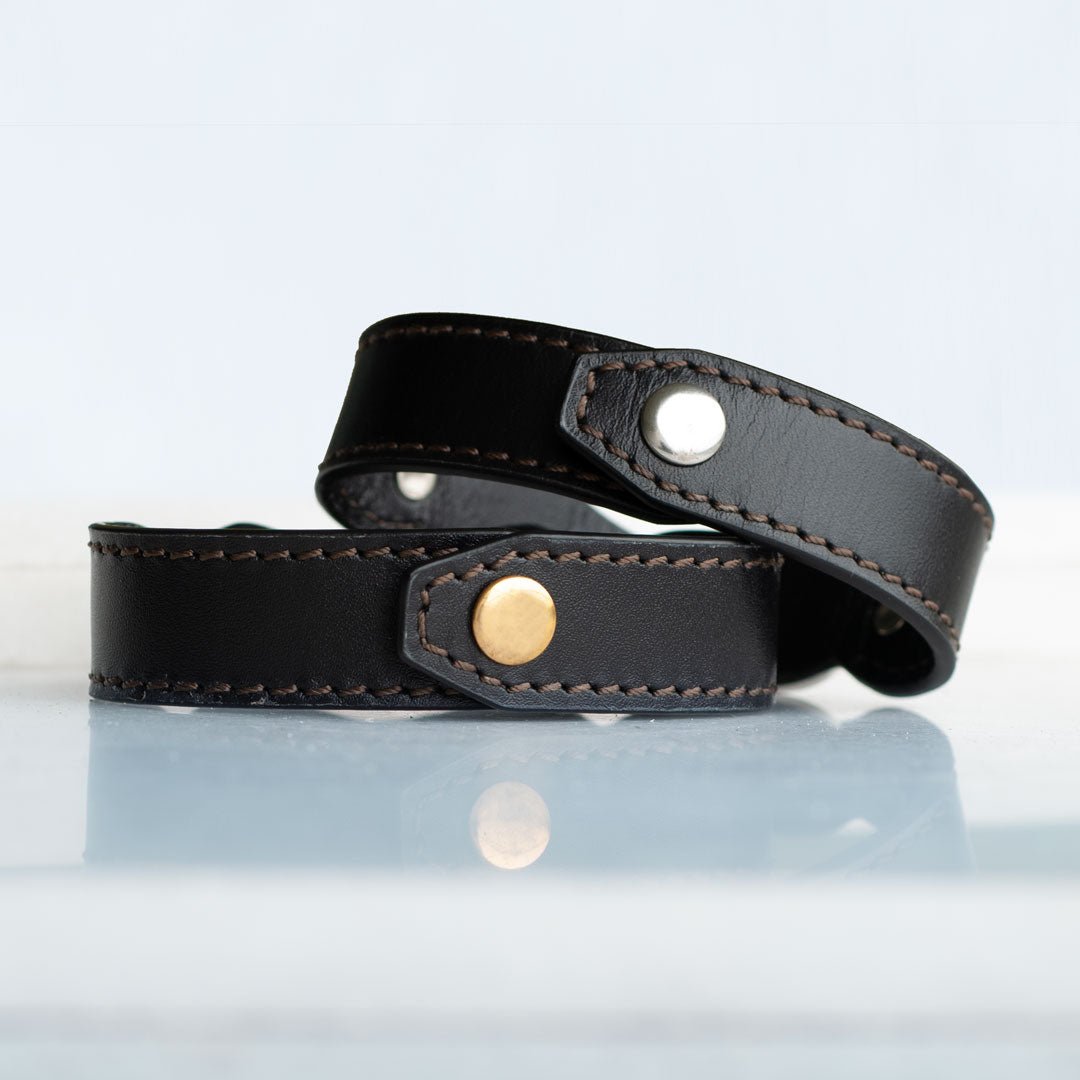 Bronson - Equestrian Leather Horse Bit Bracelet in Gold