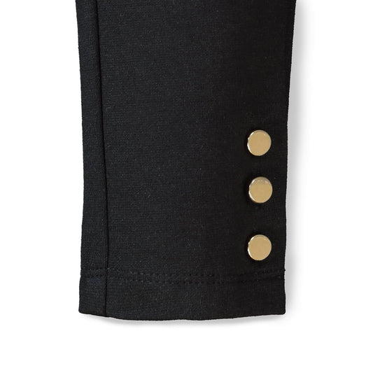 Button Cuff Ponte Pant Black - Baby