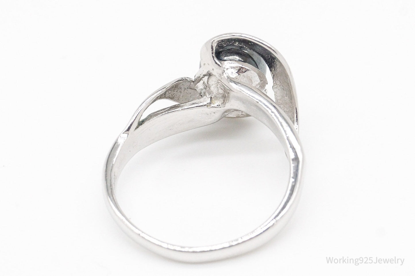 Vintage Hematite 14K Gold Over Sterling Silver Ring - Size 6.25