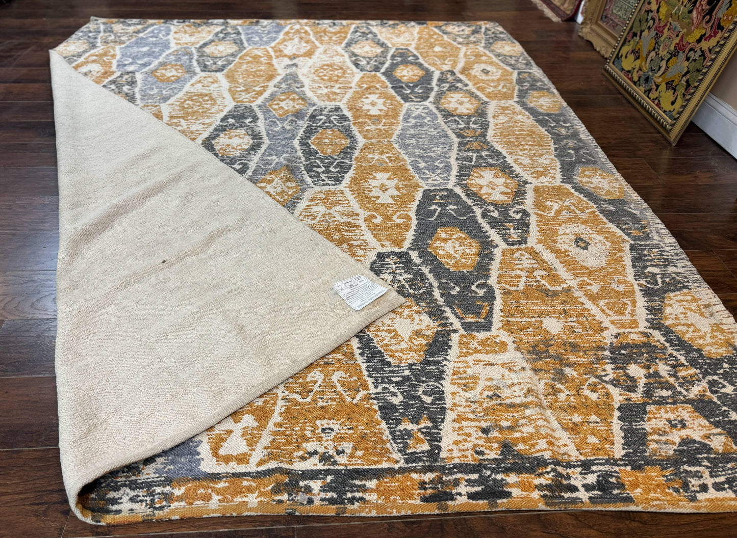 Handmade Contemporary Modern Indian Rug 8x10, Colorful
