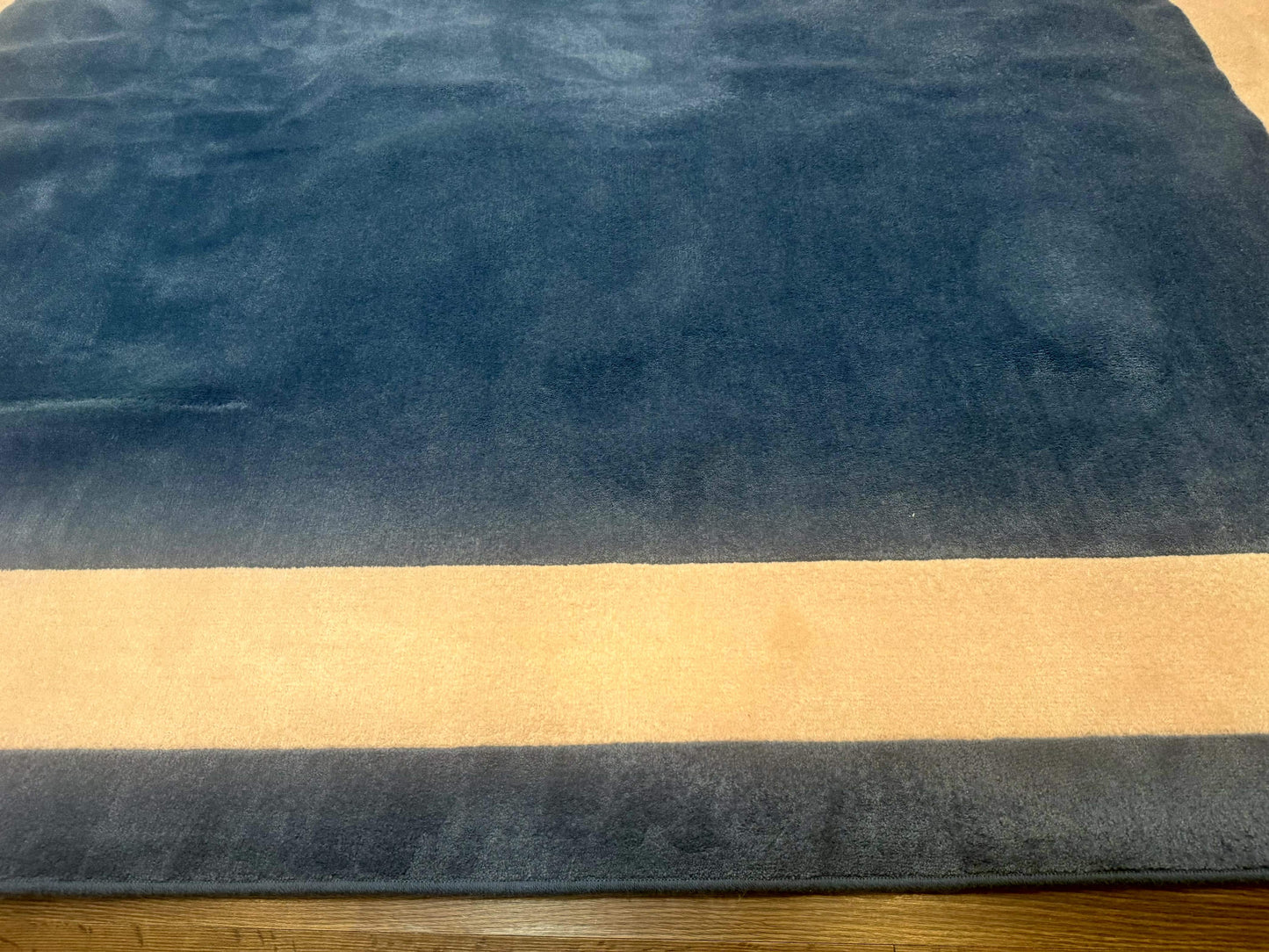 Blue and Cream Square Rug 10x10 ft, Large Square Carpet