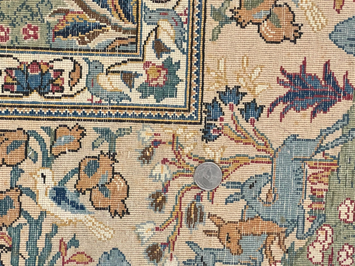 The Sporting Estate Semi-Antique Persian Kashan Hunting Rug — 4'6" × 7'
