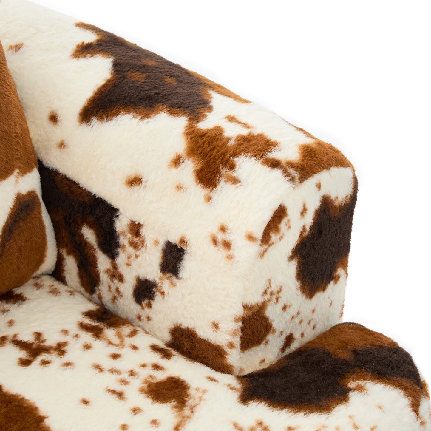 Swivel Accent Chair 360 Degree Faux Fur Beige Dual-Layer Cushion 36.6x36.5 In