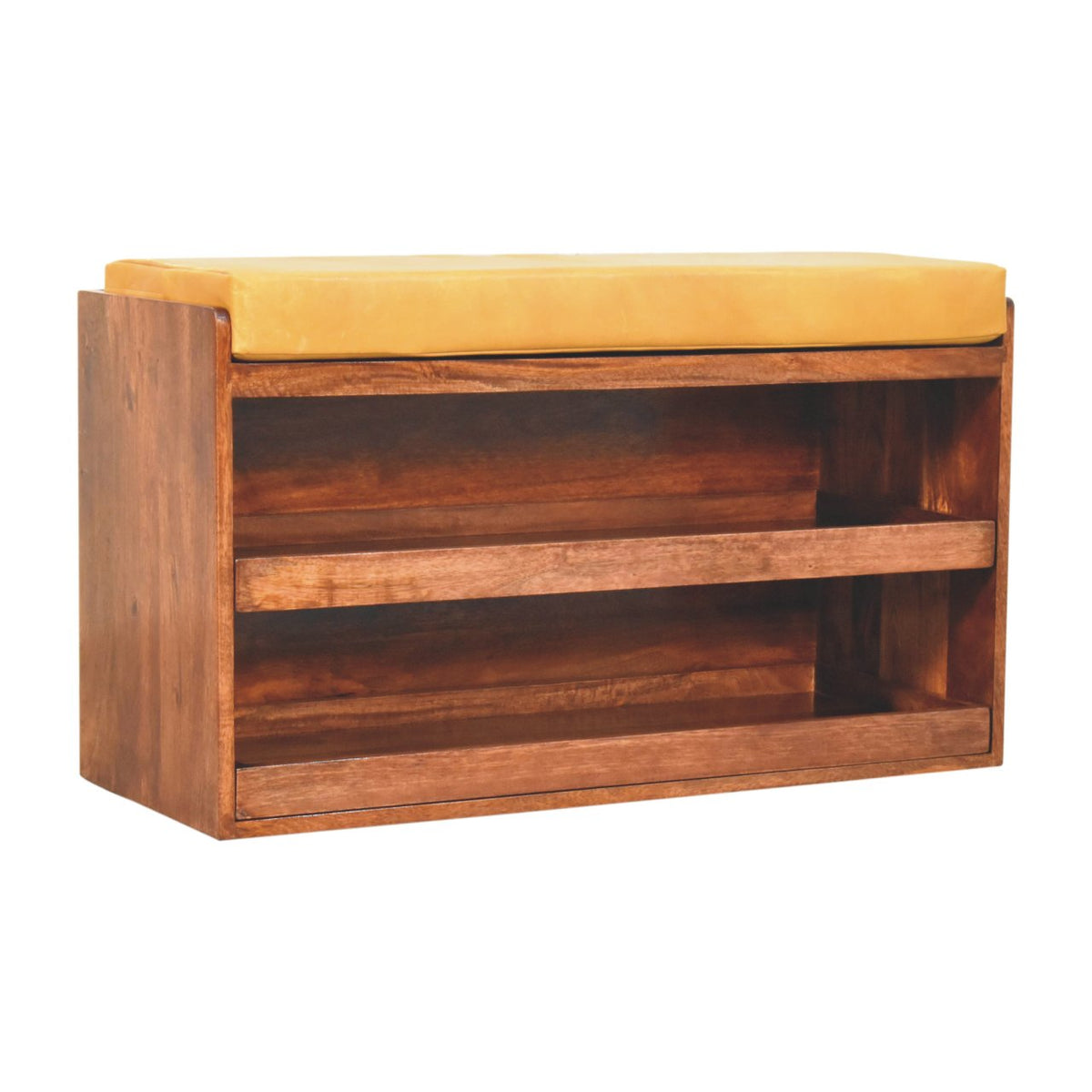 The Bridlewood Buffalo Leather Storage Bench — Tan