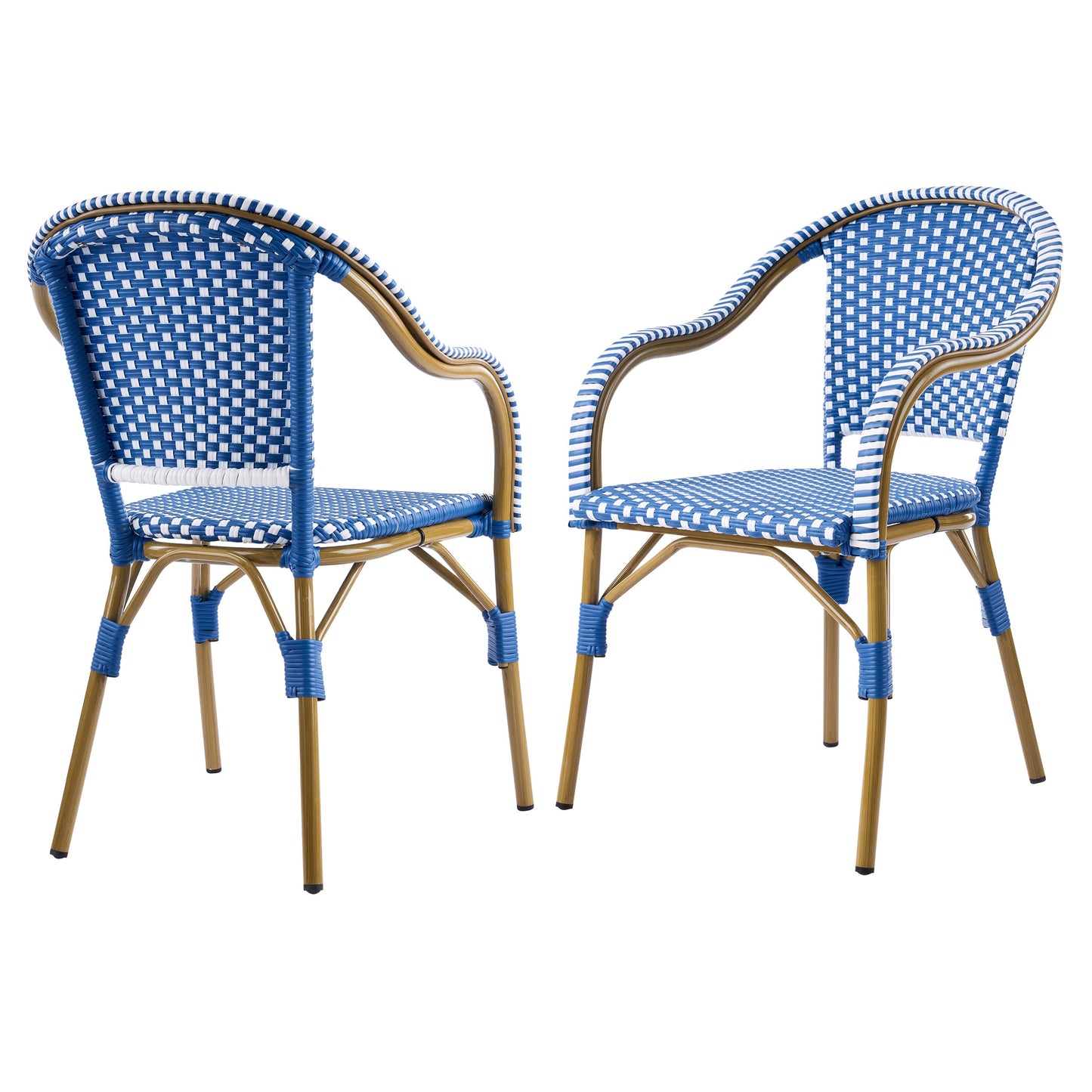 Outdoor Bistro Chairs, Patio Dining Chairs with Aluminum Frame, Weather